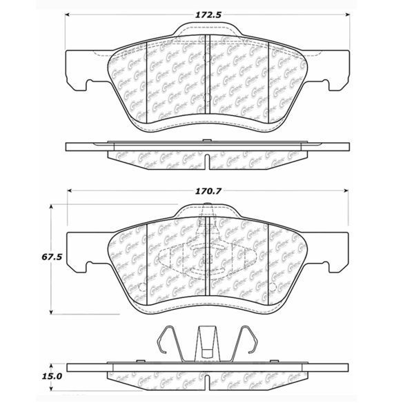 Centric Parts CTEK Ceramic Brake Pads, 103.10470 103.10470